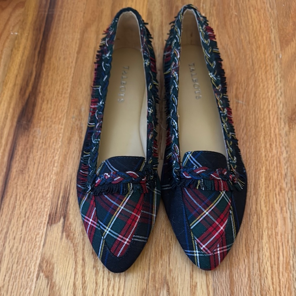 Talbots Women's Plaid Flats - Red and Green & black